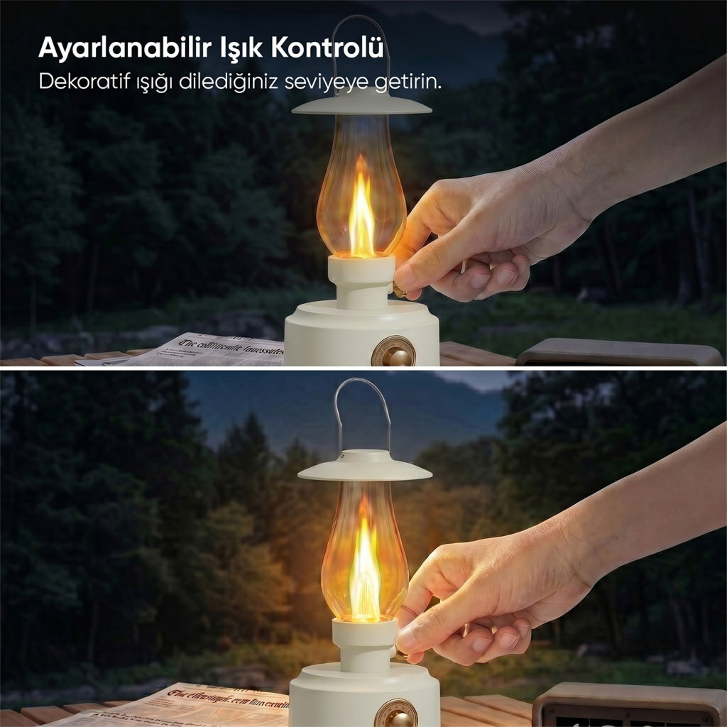 Mikado MD-1 Luxound 5W Beyaz BT Nostalji Lambalı Retro Speaker – logo baskılı promosyon ürünü, görsel 5